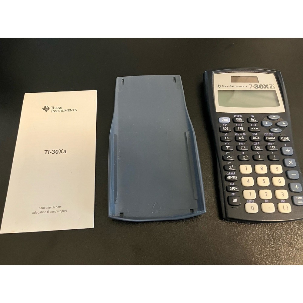 Texas Instruments TI-30XA Scientific Calculator With Original Manual, Blue Cover